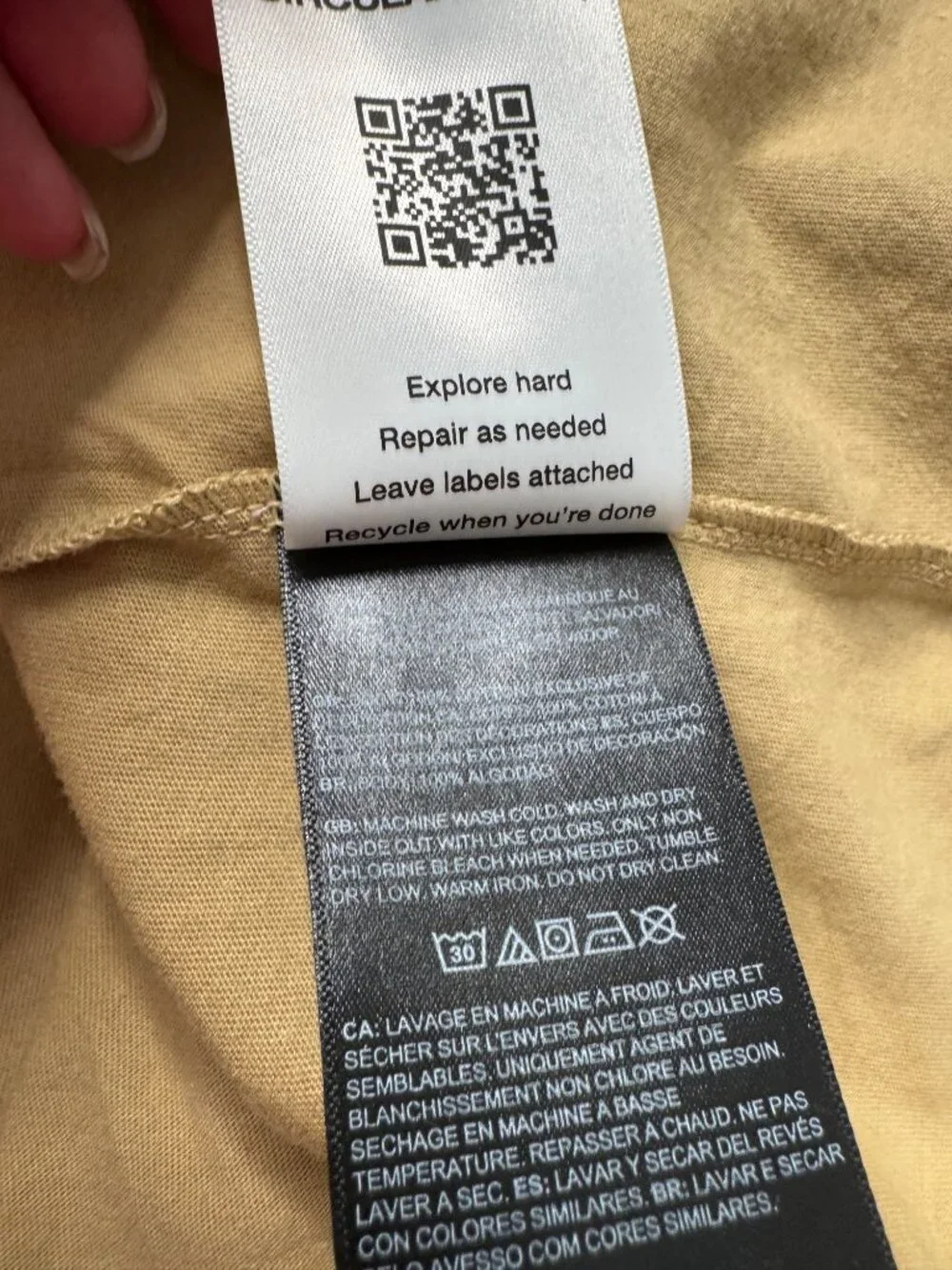 The North Face XL Circular Design Khaki Stone SS REG Tee NWT DEFECT